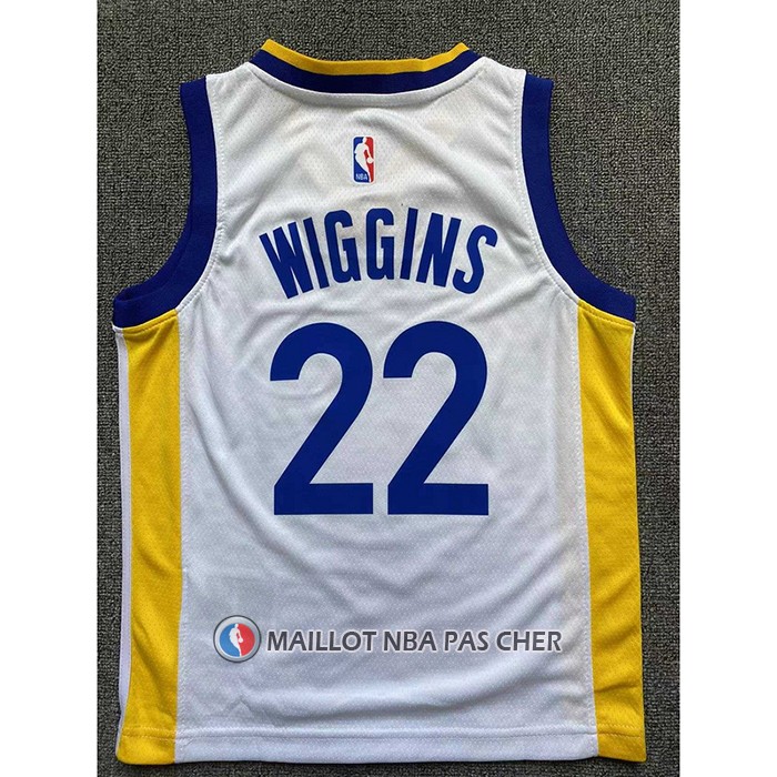 Maillot Enfant Golden State Warriors Andrew Wiggins NO 22 Association Blanc